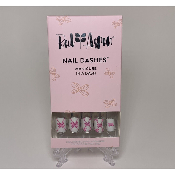 Red Aspen Nail Dashes The Bowmans Short Square New Retired #2448 - Picture 1 of 5